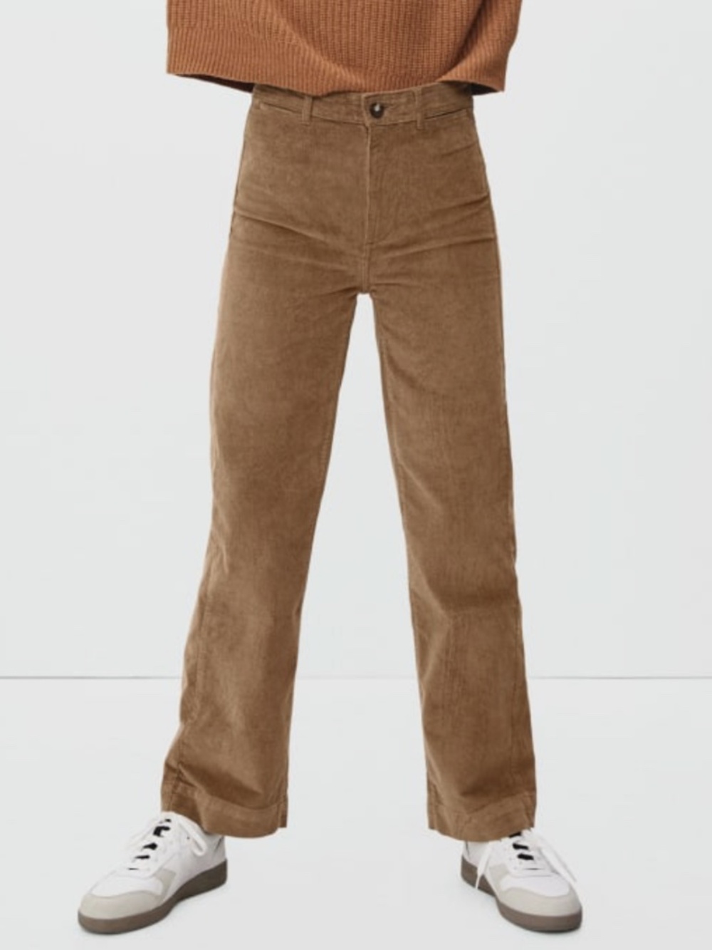 Everlane Women's Wide-Leg Corduroy Pants in Tan Size 6